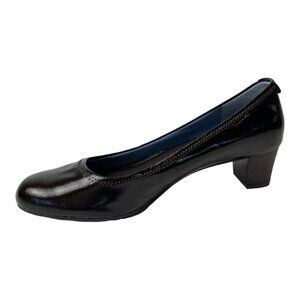Rockport Dark Brown Leather Dynamic Suspension‎ Round Toe Pump Heels 6